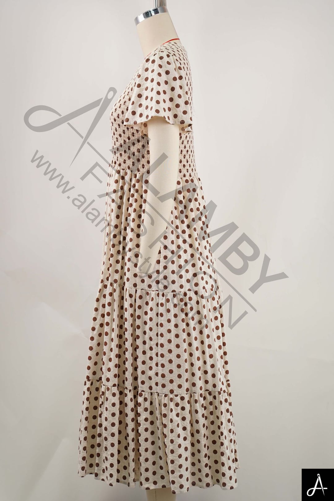 Women V‑Neck Floral Print Short Sleeve Midi Dress