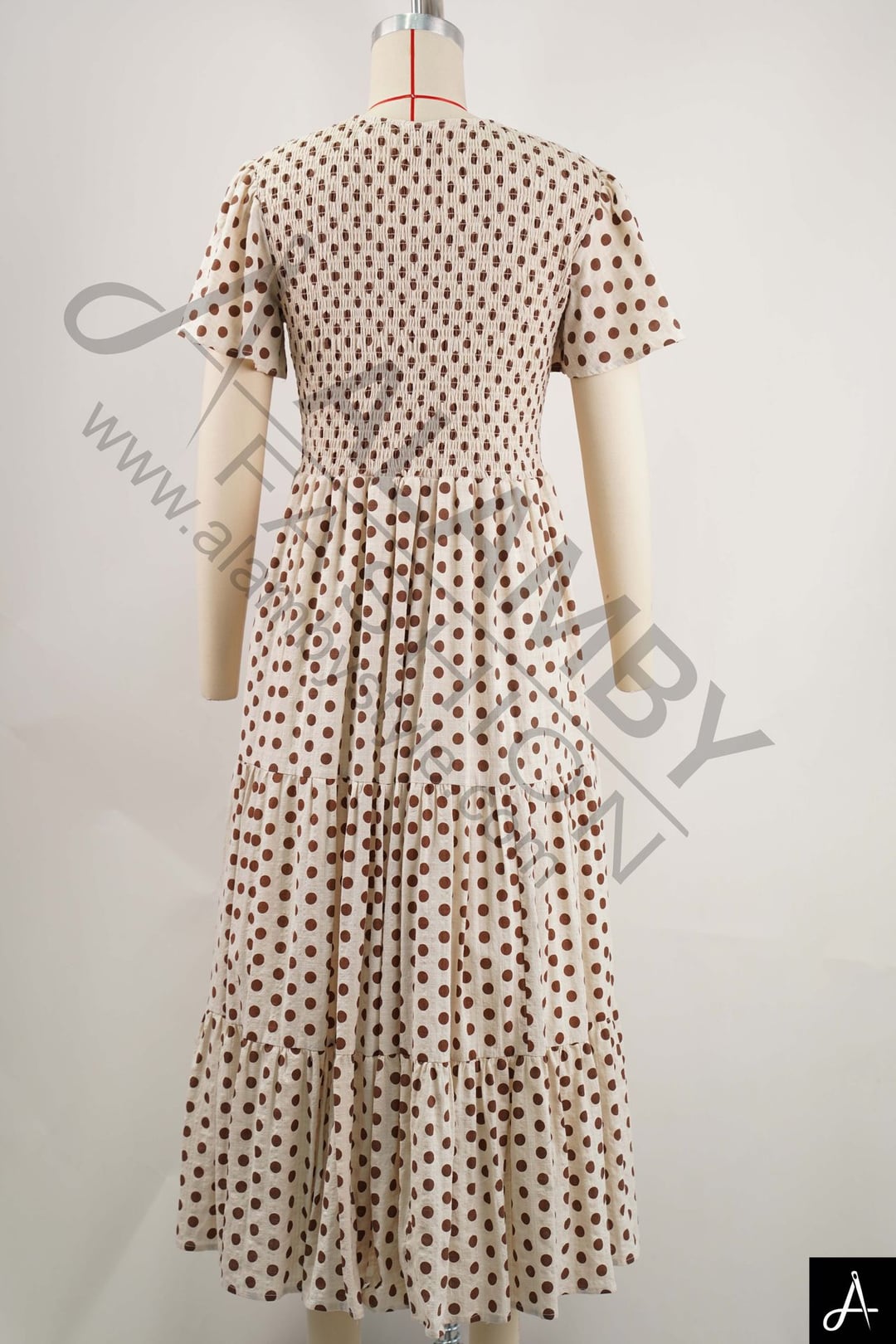 Women V‑Neck Floral Print Short Sleeve Midi Dress