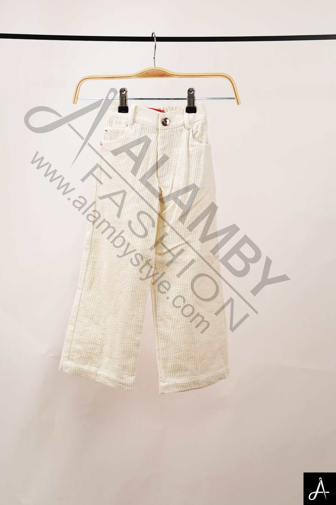 Skin-friendly Kids Cream Corduroy Wide Leg Pants