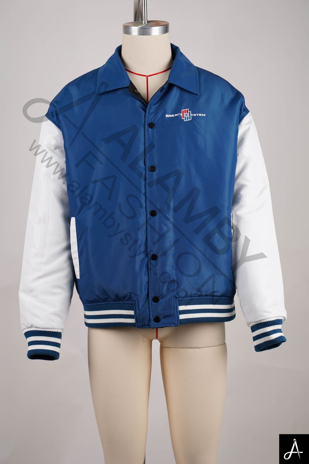 Blue & White Two-Tone Varsity Jacket