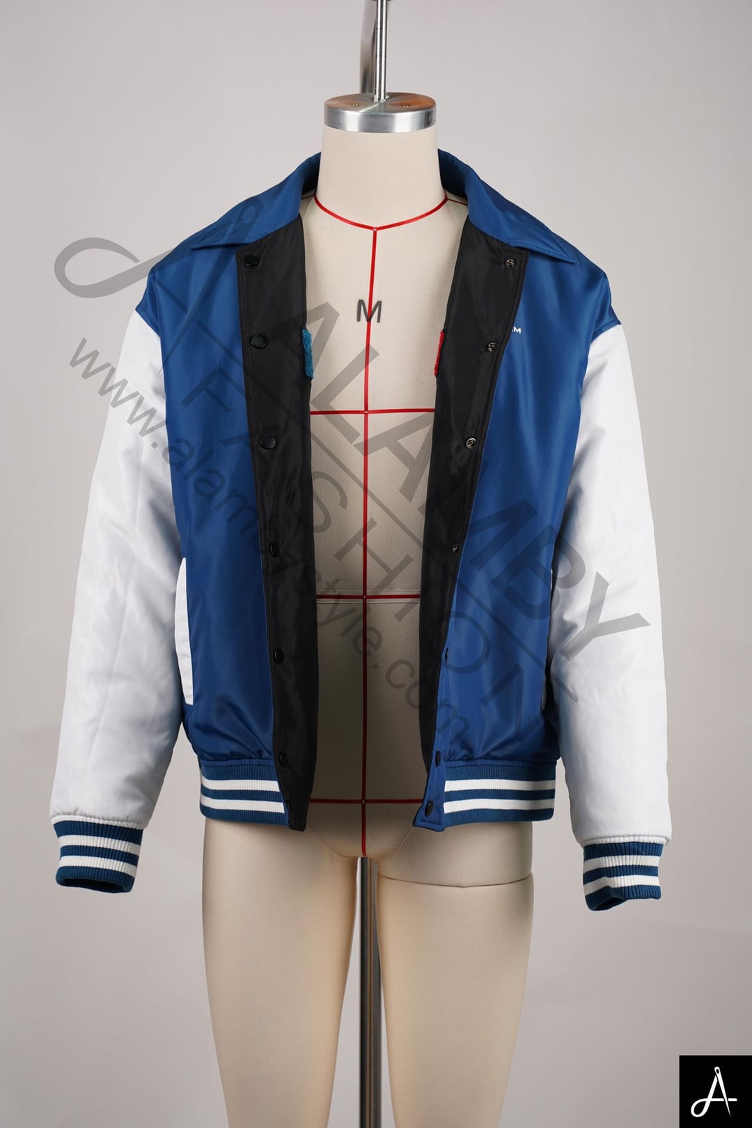 Blue & White Two-Tone Varsity Jacket