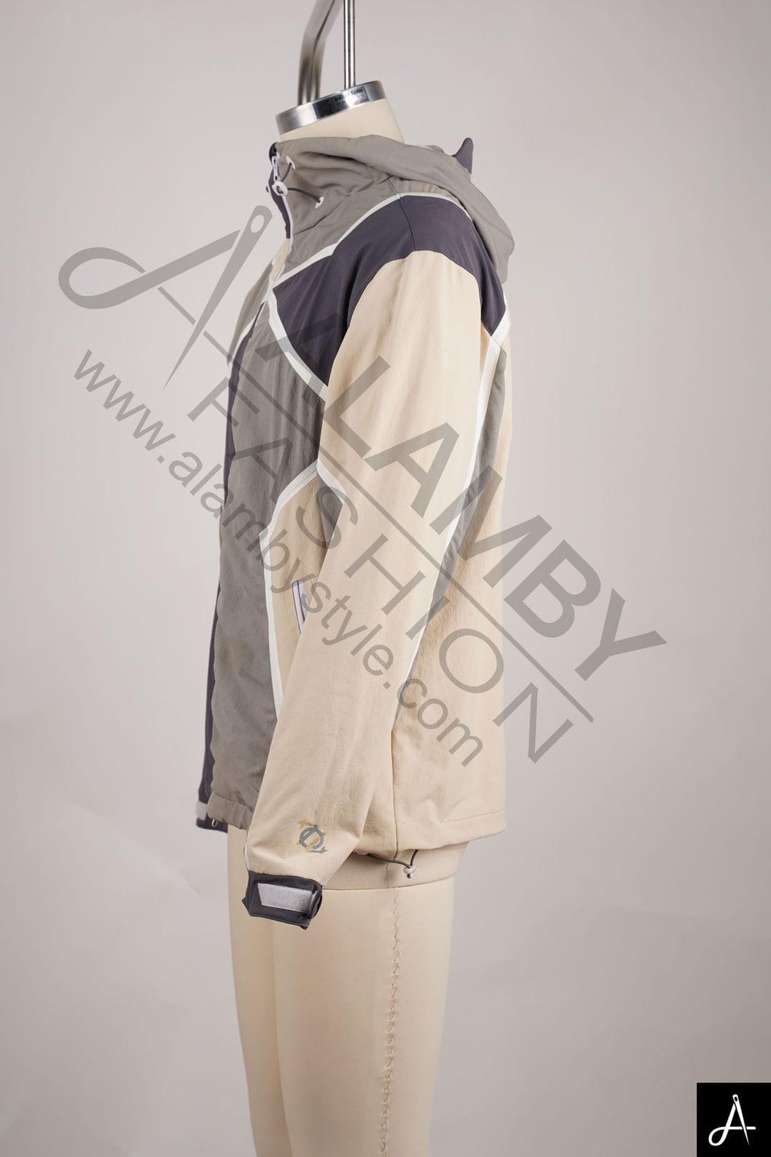 Retro Color-Block Hooded Windbreaker Jacket