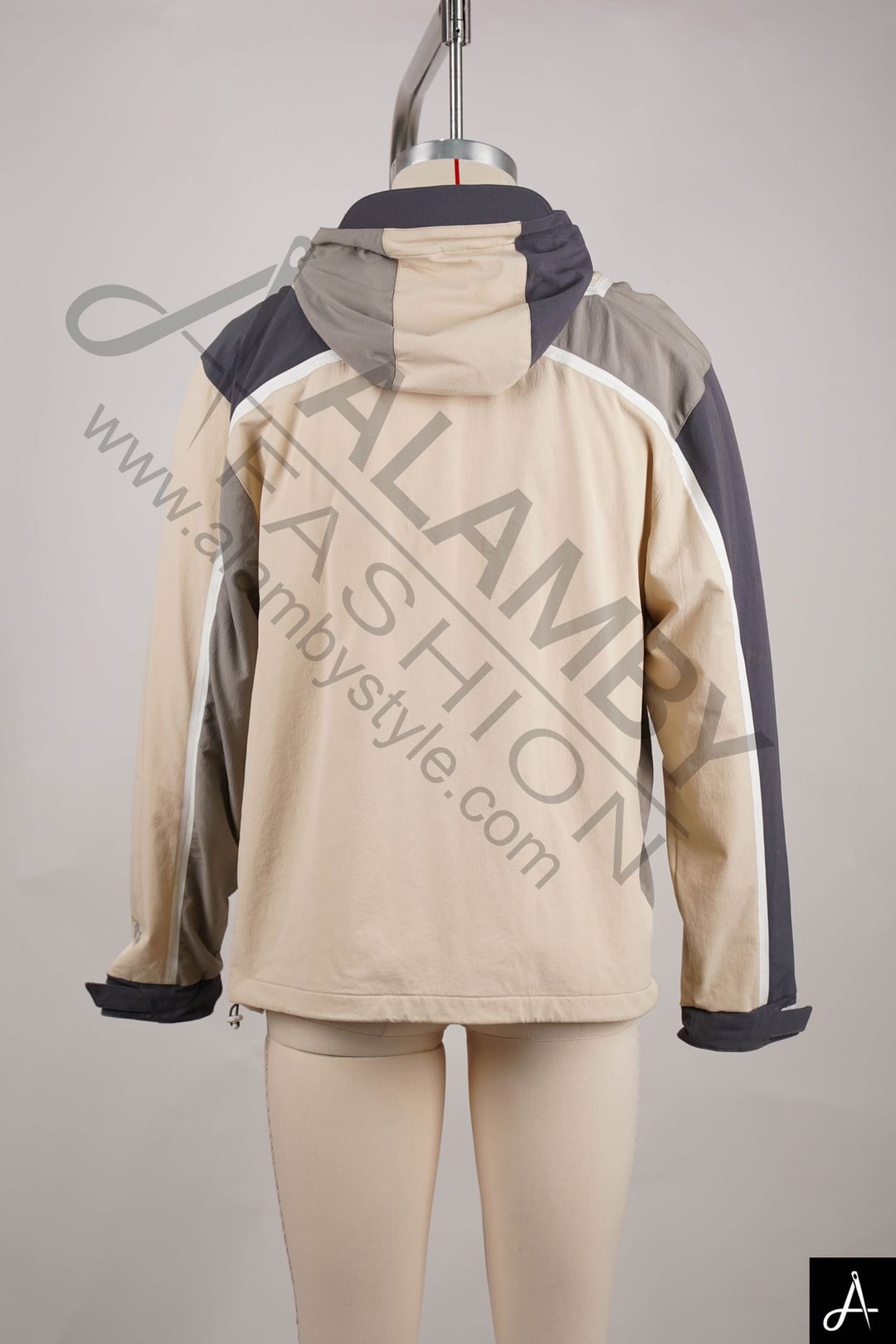 Retro Color-Block Hooded Windbreaker Jacket