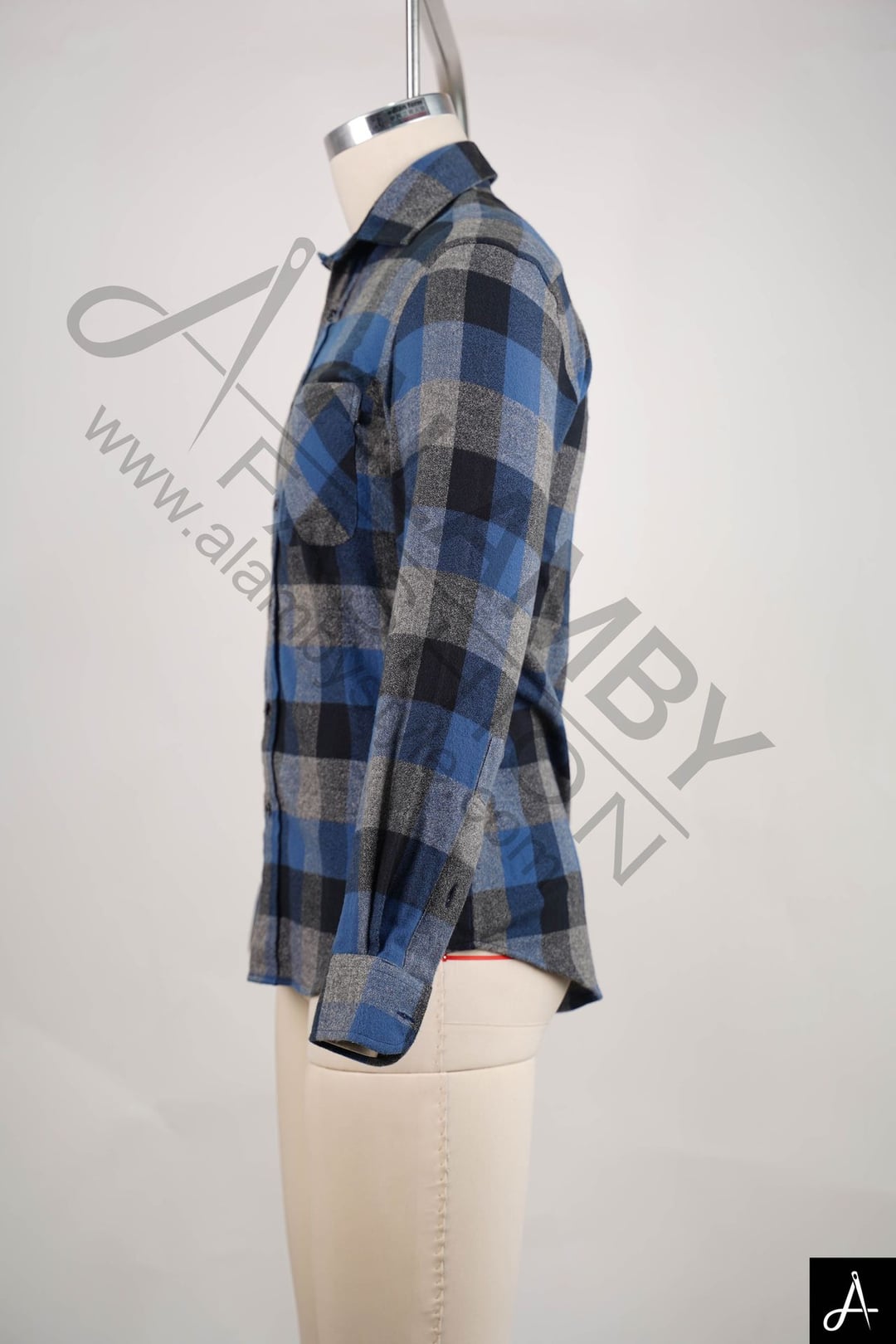 Blue & Black Plaid Long Sleeve Flannel Shirt