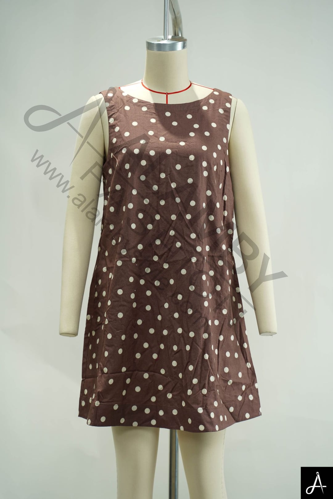 Polka Dot Sleeveless Mini Pinafore Dress