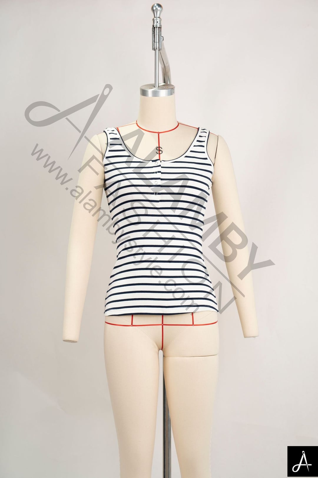 V‑Neck Striped Sleeveless Cropped Cami Top