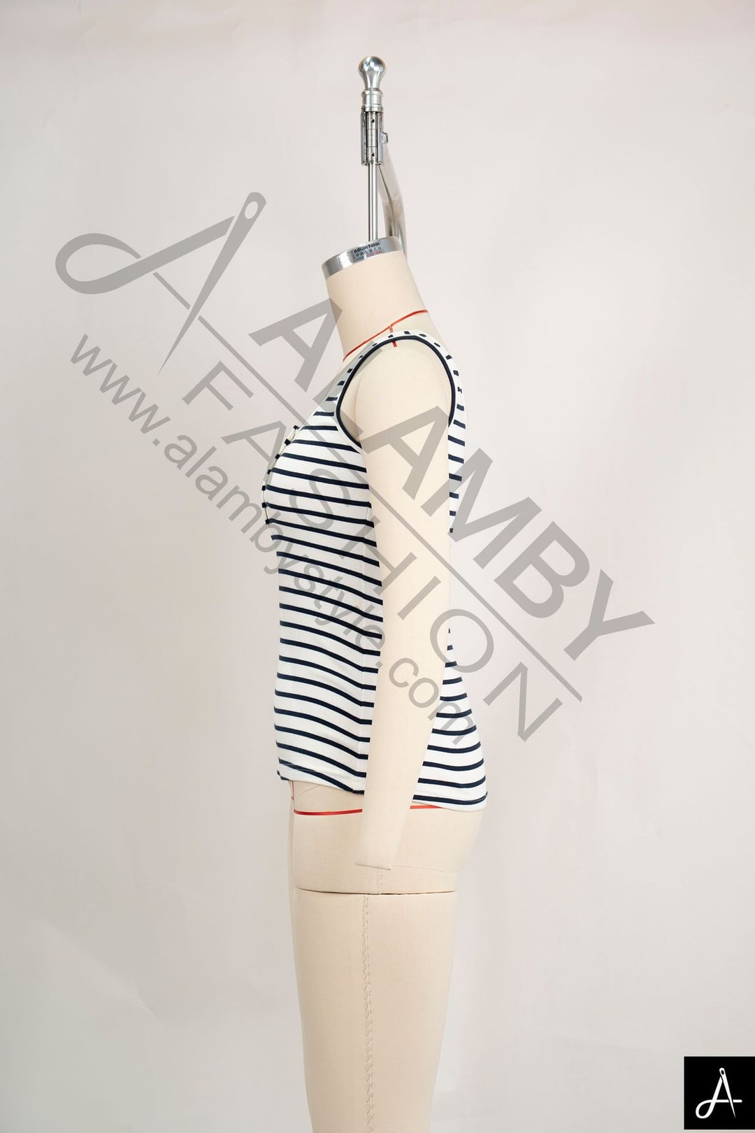 V‑Neck Striped Sleeveless Cropped Cami Top
