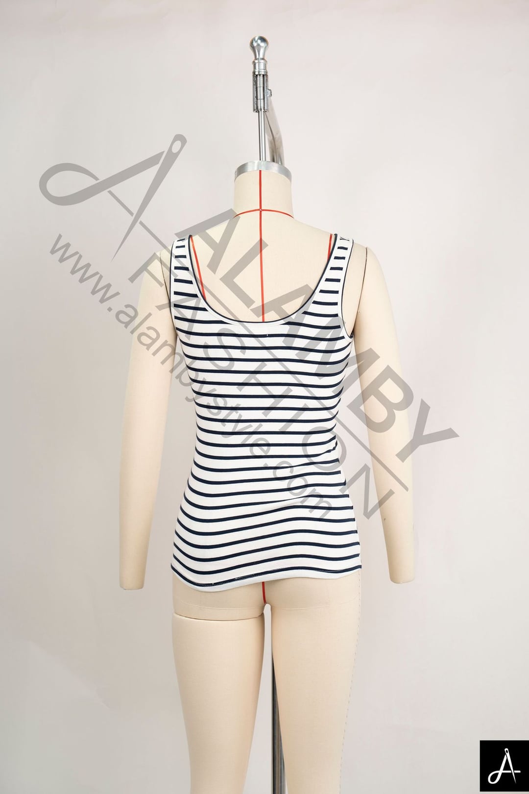 V‑Neck Striped Sleeveless Cropped Cami Top