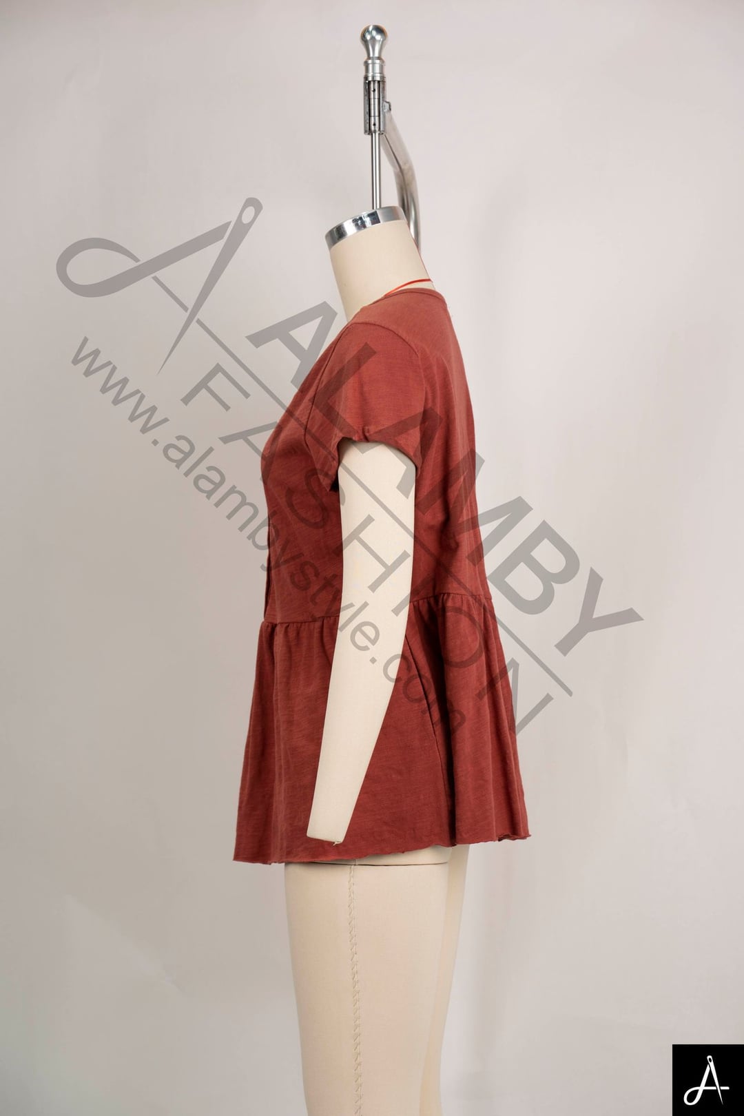 Women's V‑Neck Short Sleeve Ruched Mini Dress