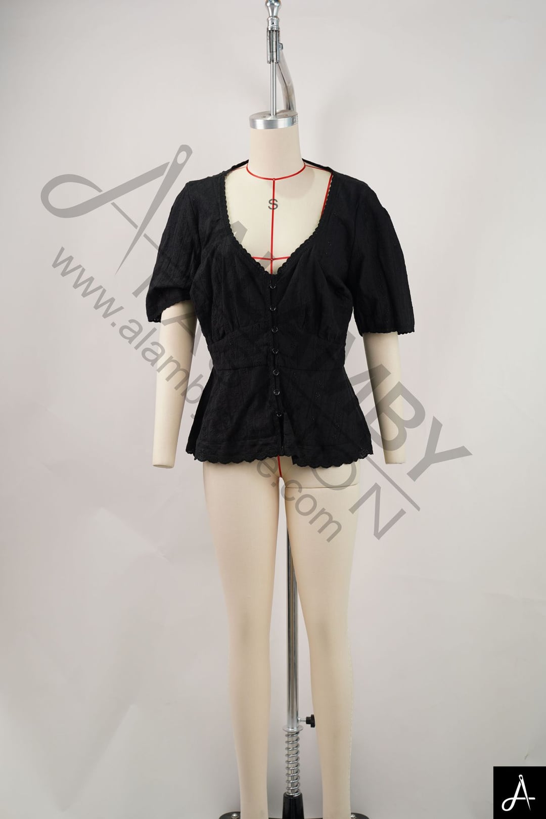 Women's V‑Neck Short Sleeve Peplum Top